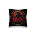Ronin Crest Premium Pillow: black pillow with the RONIN blood-moon samurai crest