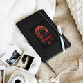 Blood Moon Ronin Hardcover Notebook: hardcover notebook with a horned samurai before a blood-red moon, red RONIN