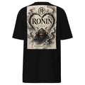 Ink Heart Ronin Clan Tee, black back: ink-wash heart around a kabuto helmet on cream paper, 侍 seal and RONIN CLAN