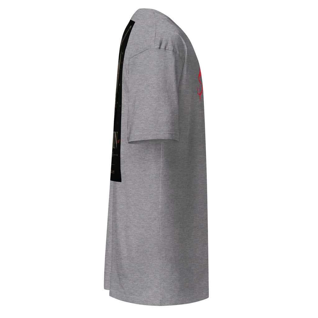 Kabuto Heart Ronin Clan Tee, carbon grey right: red script $RONIN on the chest