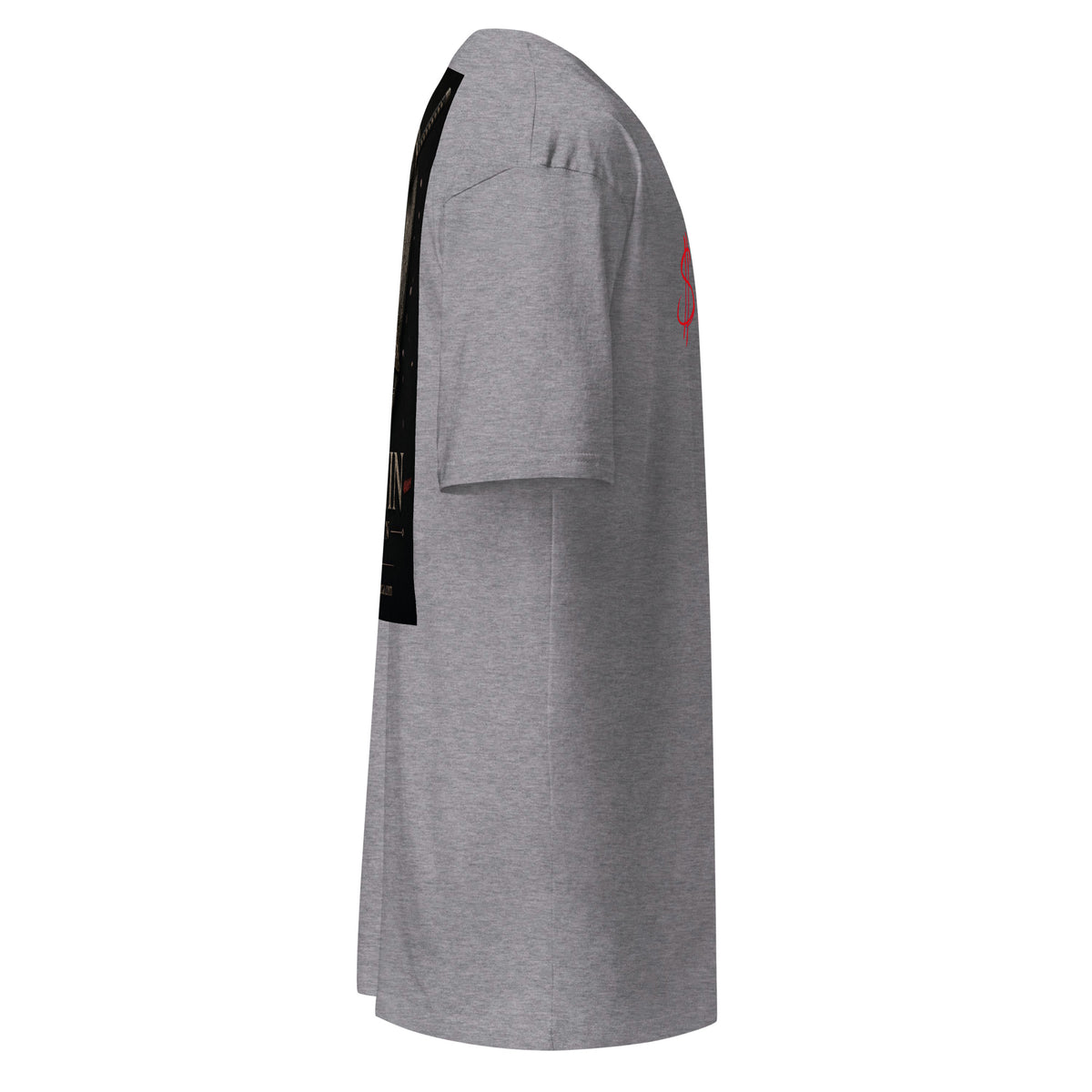 Kabuto Heart Ronin Clan Tee, carbon grey right: red script $RONIN on the chest