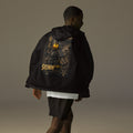 Samurai Rubber Duck Windbreaker, black back: back print of a yellow rubber duck in black-and-gold samurai armor, gold $RONIN