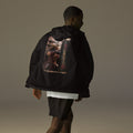 Heavy Bag Ronin Windbreaker, black back: back print of a cowboy-hat samurai boxer punching a heavy bag lettered 浪人 $RONIN