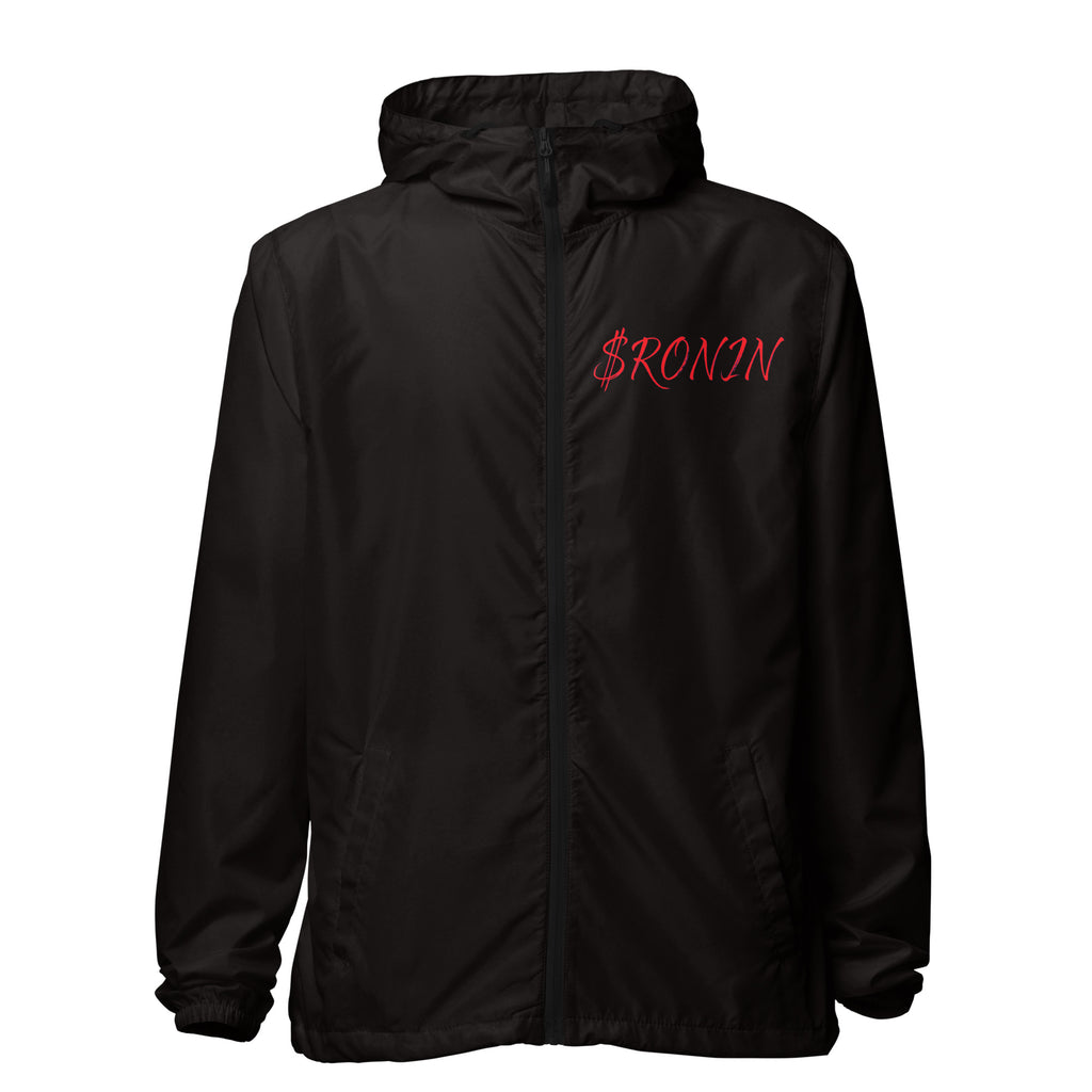 Sworn Brothers Ronin Windbreaker, black front: red script $RONIN on the left chest