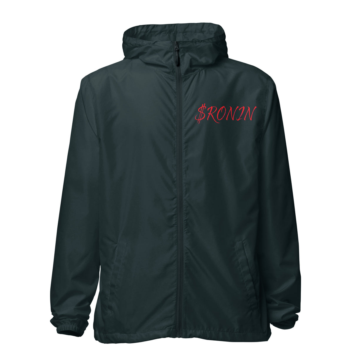 Royal Crest Ronin Clan Windbreaker, classic navy front: red script $RONIN on the left chest
