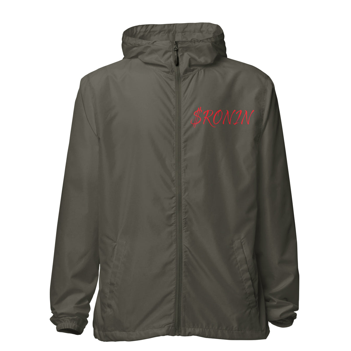 Kabuto Heart Ronin Clan Windbreaker, graphite front: red script $RONIN on the left chest