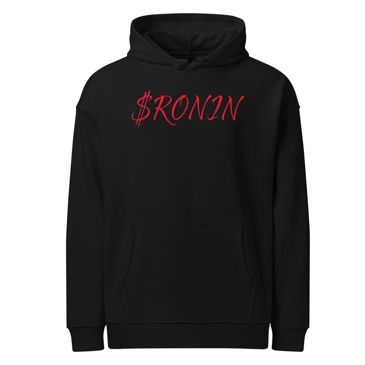 Kabuto Heart Ronin Clan Hoodie, black front: red script $RONIN across the chest
