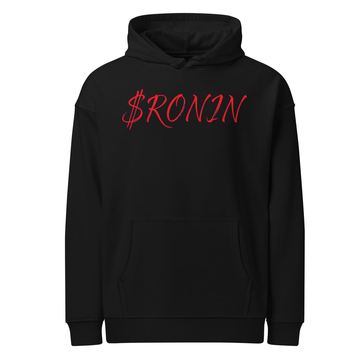 Bronze Crest Ronin Clan Hoodie, black front: red script $RONIN across the chest