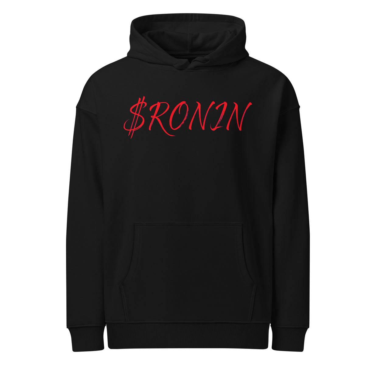 Ink Heart Ronin Clan Hoodie, black front: red script $RONIN across the chest