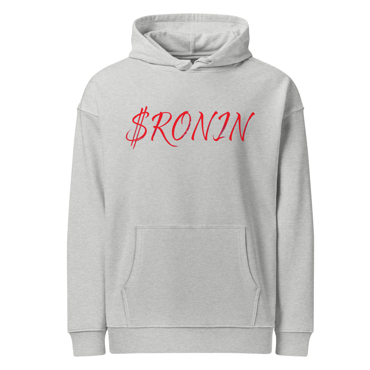 Sworn Brothers Ronin Hoodie, heather grey front: red script $RONIN across the chest