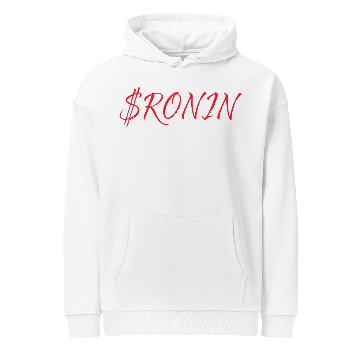 Bronze Crest Ronin Clan Hoodie, white front: red script $RONIN across the chest